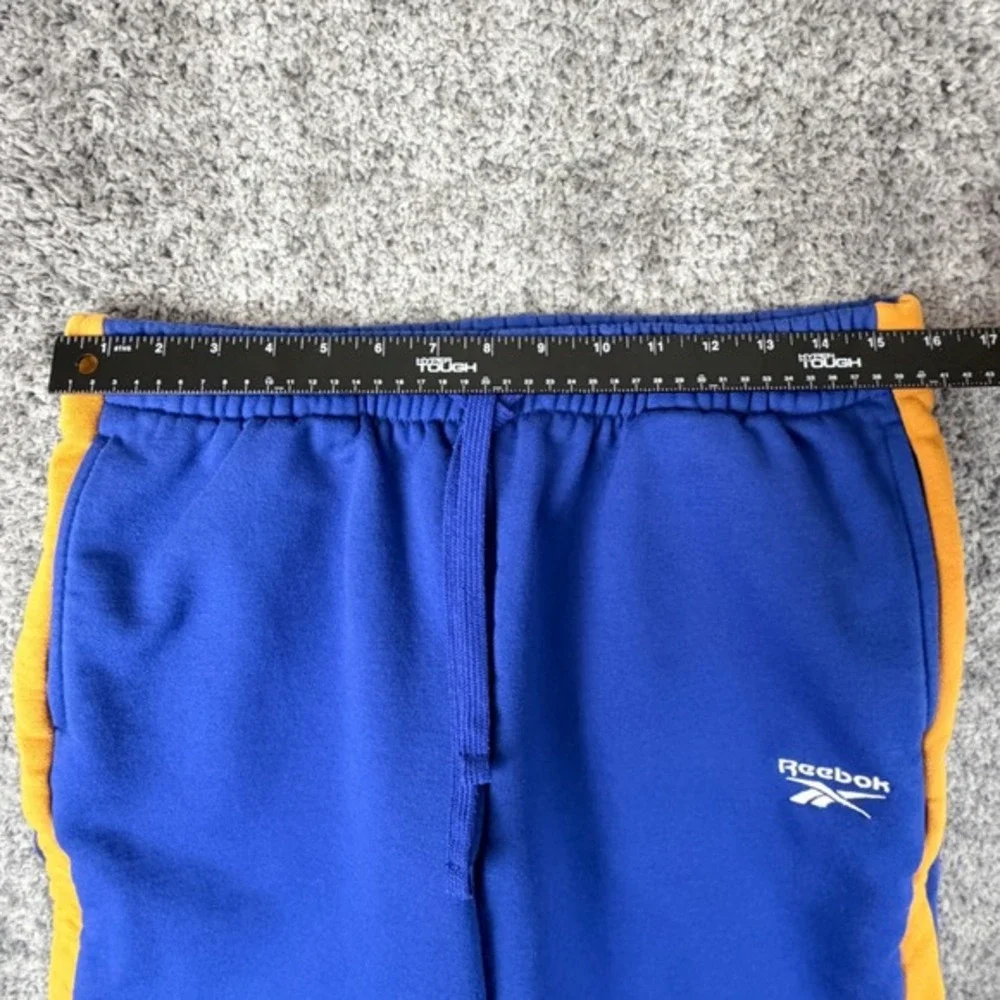Reebok Forever 21 Mens XL Blue Yellow Snap Button Tear Away Track Pants Joggers